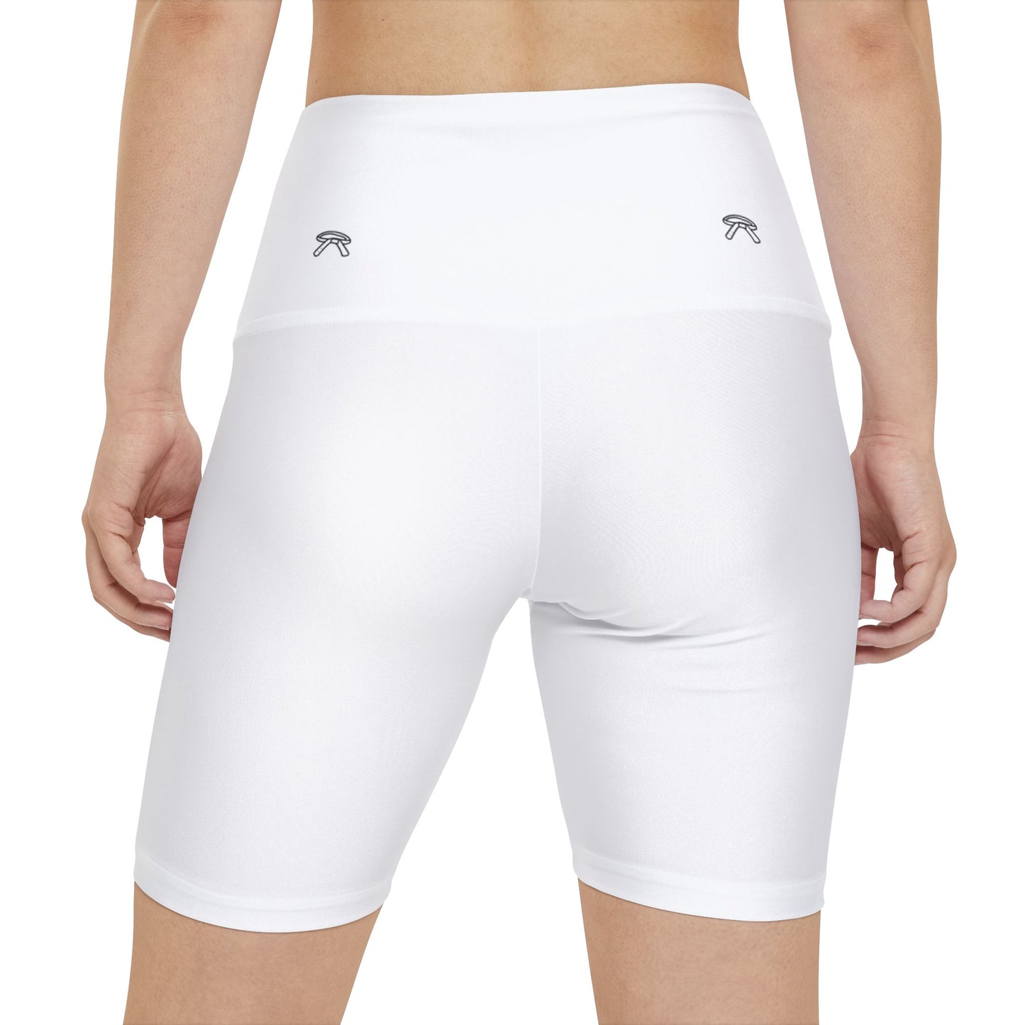 Women's Workout Shorts white with Black and Pink Print