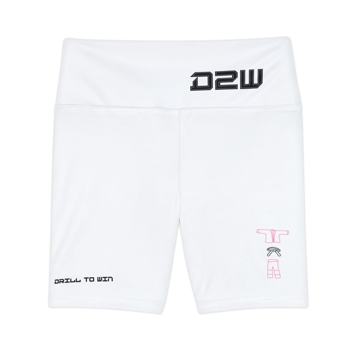 Women's Workout Shorts white with Black and Pink Print
